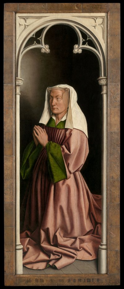 Portrait of Lysbette Borluut, Panel from the Exterior of the Ghent Altarpiece by Hubert & Jan van (1390 1441) Eyck