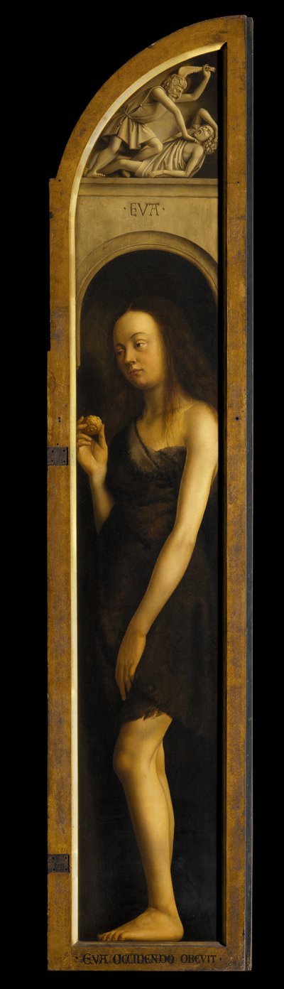 Eve, Reproduction of the Panel on the Right Wing of the Ghent Altarpiece by Hubert & Jan van (1390 1441) (after) Eyck