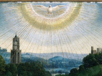 Detail from the Adoration of the Mystic Lamb by Hubert & Jan van (1390 1441) Eyck