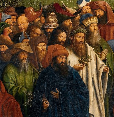 (detail) The Adoration of the Mystic Lamb, from the Ghent Altarpiece, lower half of central panel by Hubert & Jan van (1390 1441) Eyck