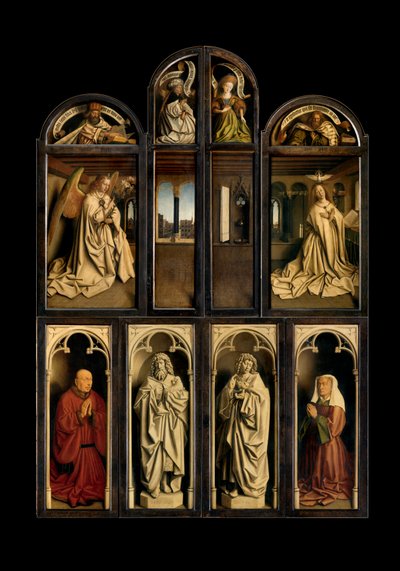 Exterior of Left and Right Panels of The Ghent Altarpiece by Hubert & Jan van (1390 1441) Eyck