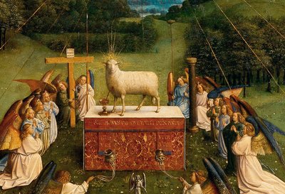 The Adoration of the Mystic Lamb, from the Ghent Altarpiece (detail) by Hubert & Jan van (1390 1441) Eyck