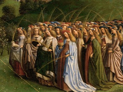 The Adoration of the Mystic Lamb, from the Ghent Altarpiece (detail) by Hubert & Jan van (1390 1441) Eyck