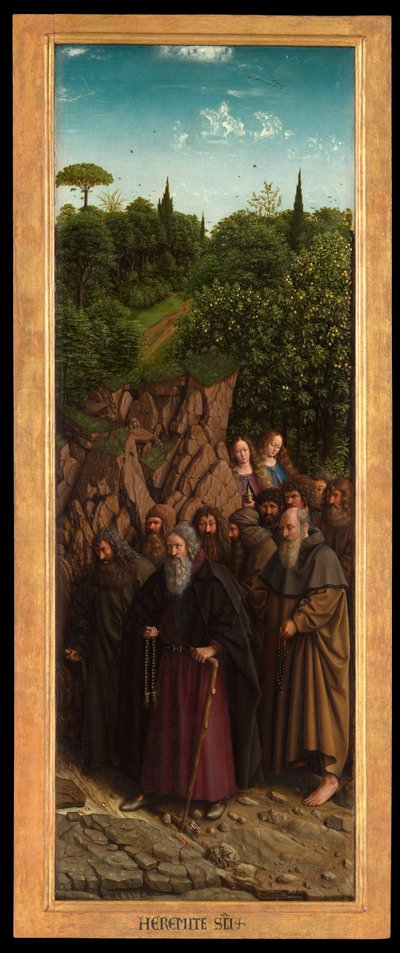 The Hermits, from the right side of the Ghent Altarpiece by Hubert & Jan van (1390 1441) Eyck