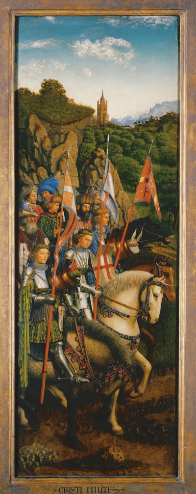 The Knights of Christ, from the left side of the Ghent Altarpiece by Hubert & Jan van (1390 1441) Eyck
