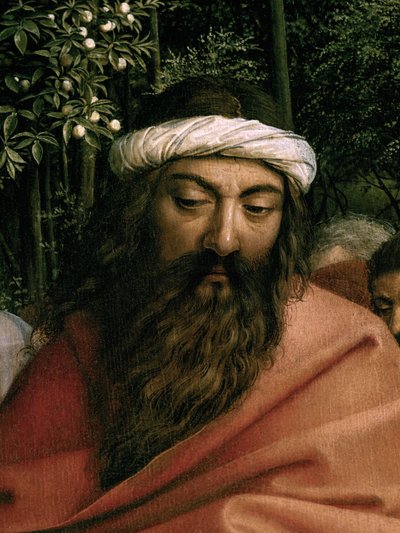 The Pilgrims guided by St. Christopher (detail) by Hubert & Jan van (1390 1441) Eyck