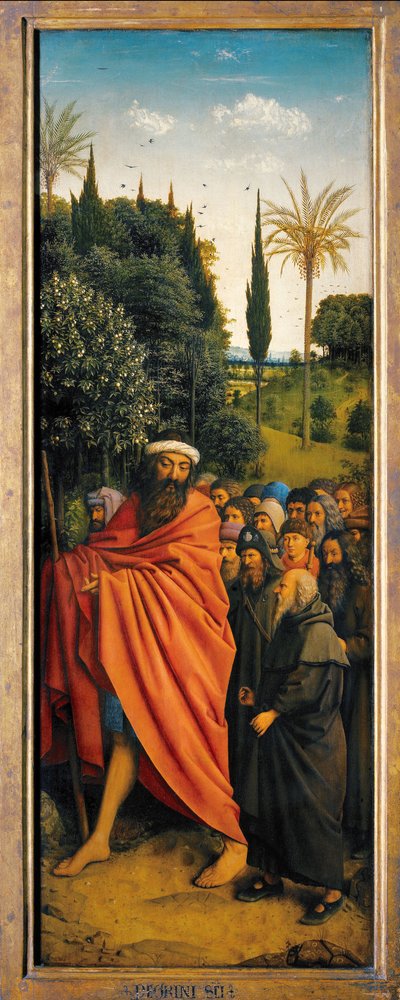 The Pilgrims guided by St. Christopher, from the right hand side of the Ghent Altarpiece by Hubert & Jan van (1390 1441) Eyck