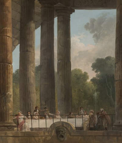 A Banquet in the Ruins of a Temple by Hubert Robert