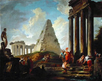 Alexander the Great Before the Tomb of Achilles by Hubert Robert