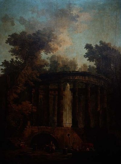 Capriccio of a Fountain in a Circular Colonnade by Hubert Robert