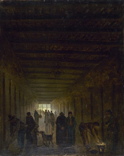 Corridor of the Saint-Lazare Prison, c. 1793 by Hubert Robert