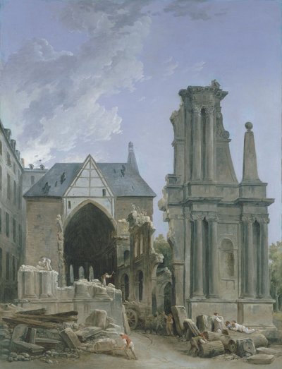 Demolition of the church of the Feuillants in the Rue Saint Honore, c.1804 by Hubert Robert