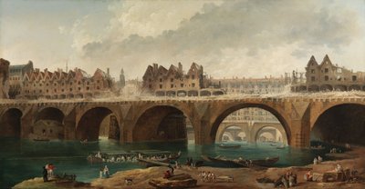 The Demolition of the Houses on the Notre-Dame Bridge in Paris by Hubert Robert
