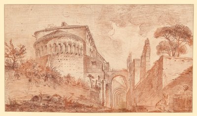 The Church of SS. Giovanni e Paolo in Rome, Seen from the Apse by Hubert Robert
