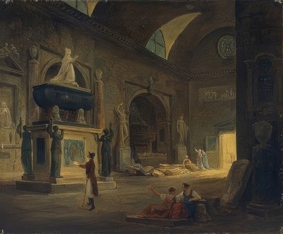 A Hall in the Museum of Monuments by Hubert Robert