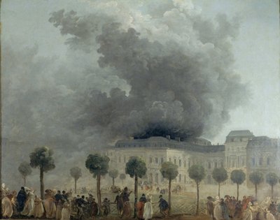 Fire at the Opera House of the Palais-Royal, June 8, 1781, ca 1781 by Hubert Robert