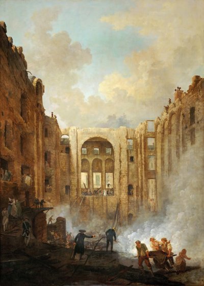 Fire at the Opera House of the Palais-Royal in 1781 by Hubert Robert