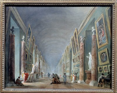 The Grand Hall of the Louvre between 1801 and 1805 by Hubert Robert