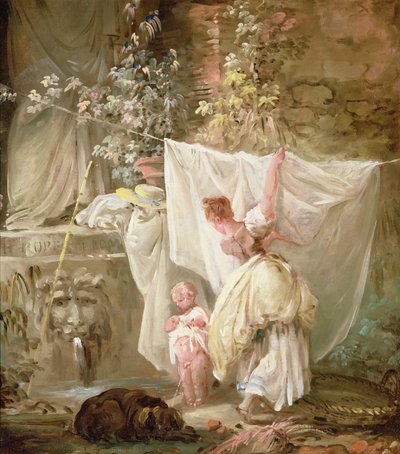 Laundress and Child, 1761 by Hubert Robert