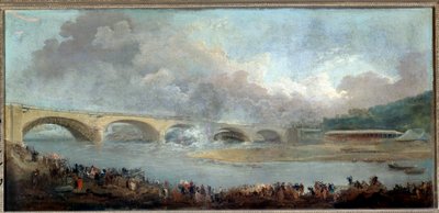 Le decintrement du pont de Neuilly le 22/09/1772 by Hubert Robert