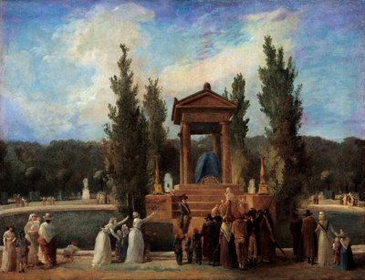 Monument Elevated at the Tuileries in Honor of Jean Jacques Rousseau by Hubert Robert