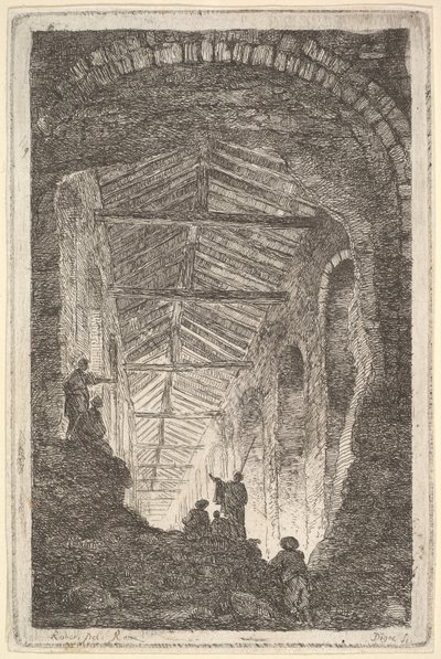 Plate 10: The Ancient Gallery: A Large Covered Gallery, Light Entering from the Back by Hubert Robert