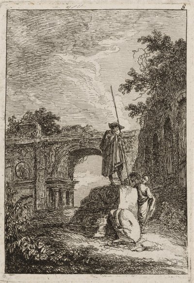 Plate Eight from Evenings in Rome, 1763-64 by Hubert Robert