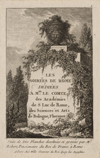 Plate One from Evenings in Rome by Hubert Robert
