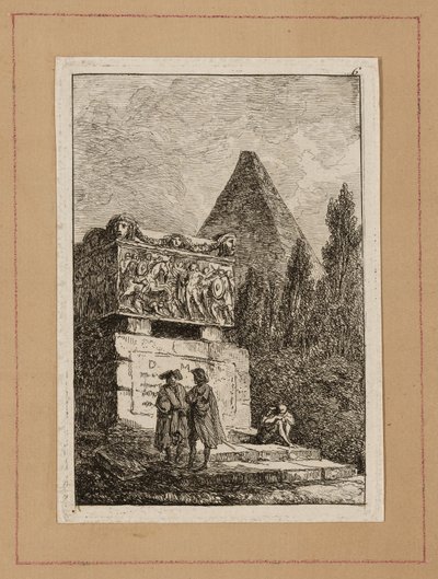 Plate Six from Evenings in Rome by Hubert Robert