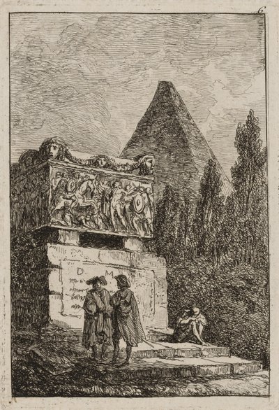Plate Six from Evenings in Rome, 1763-64 by Hubert Robert