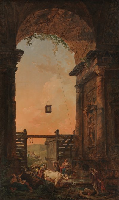 The Return of the Cattle by Hubert Robert