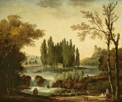 The Tomb of Jean-Jacques Rousseau at Ermenonville by Hubert Robert