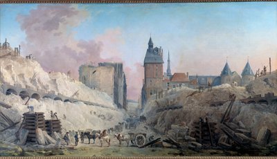 The demolition of the houses of the Pont au Change in 1788 by Hubert Robert