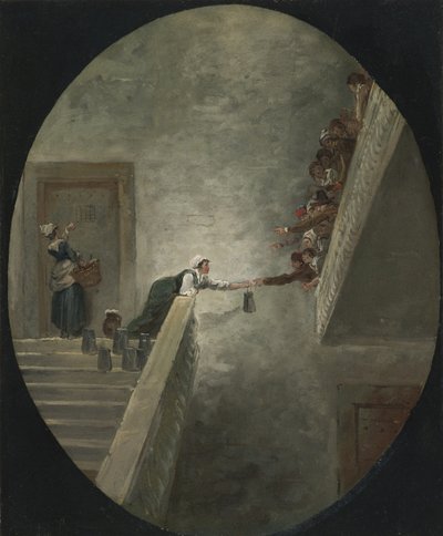 The distribution of milk at Saint-Lazare prison by Hubert Robert