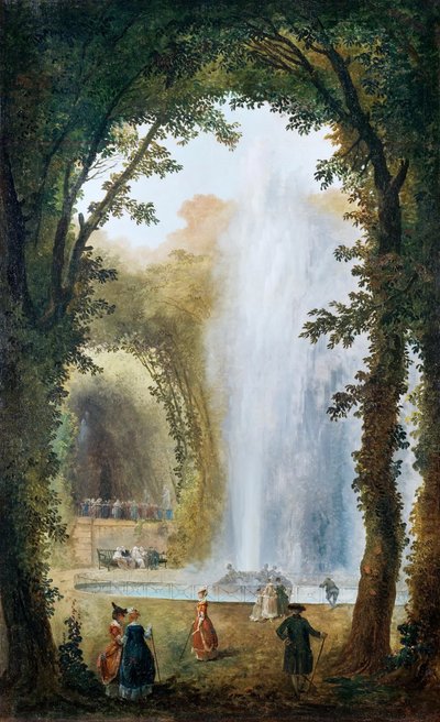 The fountain in the Grove of the muses at the Chateau de Marly by Hubert Robert