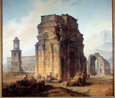View of the Arc de Triomphe and the Theatre of Orange by Hubert Robert