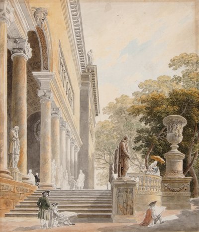 View of the Villa Medici by Hubert Robert