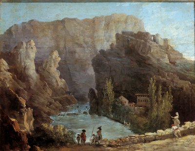 View of the fountain Vaucluse by Hubert Robert