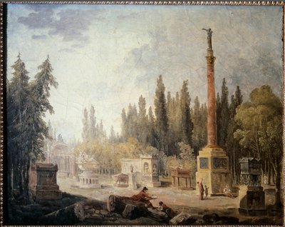 View of the garden of the Musee des Monuments Francais by Hubert Robert