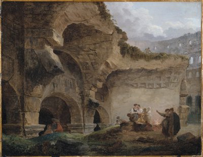 Washerwomen in the Ruins of the Colosseum by Hubert Robert