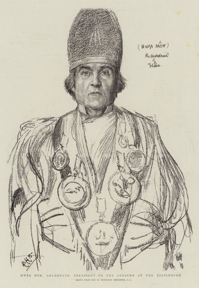 Hwfa Mon, Archdruid, President of the Gorsedd at the Eisteddfod by Hubert von Herkomer
