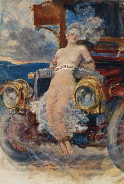 Program for Banquet, Die Zukunft (The Future) by Hubert von Herkomer