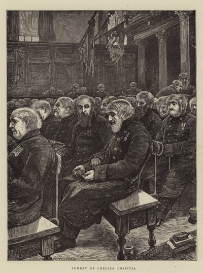 Sunday at Chelsea Hospital by Hubert von Herkomer