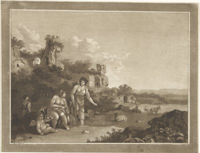 Landscape with Nymphs by Hubertus van Hove