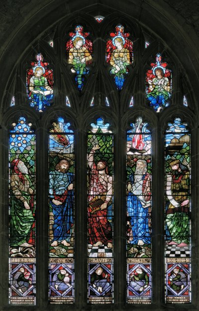 Langport, All Saints, Belham & Co, Hugh Arthur Kennedy, Abraham, Job, David, Moses & Solomon by Hugh Arthur Kennedy