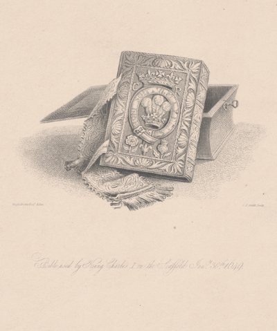 Bible Used By King Charles I on the Scaffold on 30th January 1649 (engraved by C.J. Smith) by Hugh Irvine