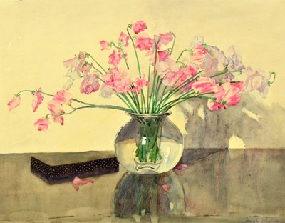 Sweet Peas in a Glass Bowl by Hugh Munro