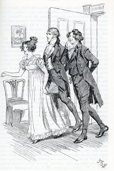 Emma Inviting Mr. Elton to Admire the Portrait of Harriett by Hugh Thomson