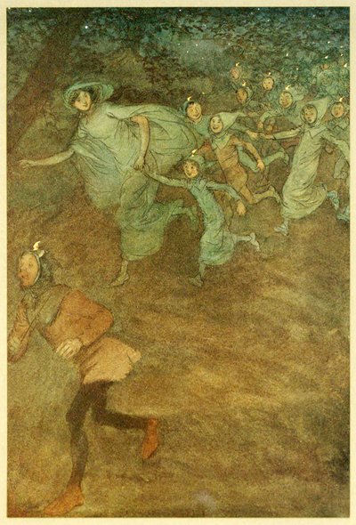 Enter Sir Hugh Evans, Anne Page, and others, from The Merry Wives of Windsor by Hugh Thomson