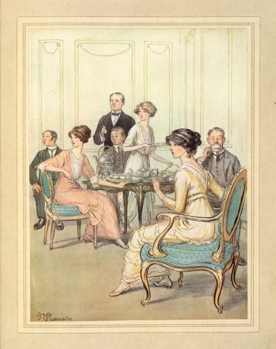 Having tea, from 